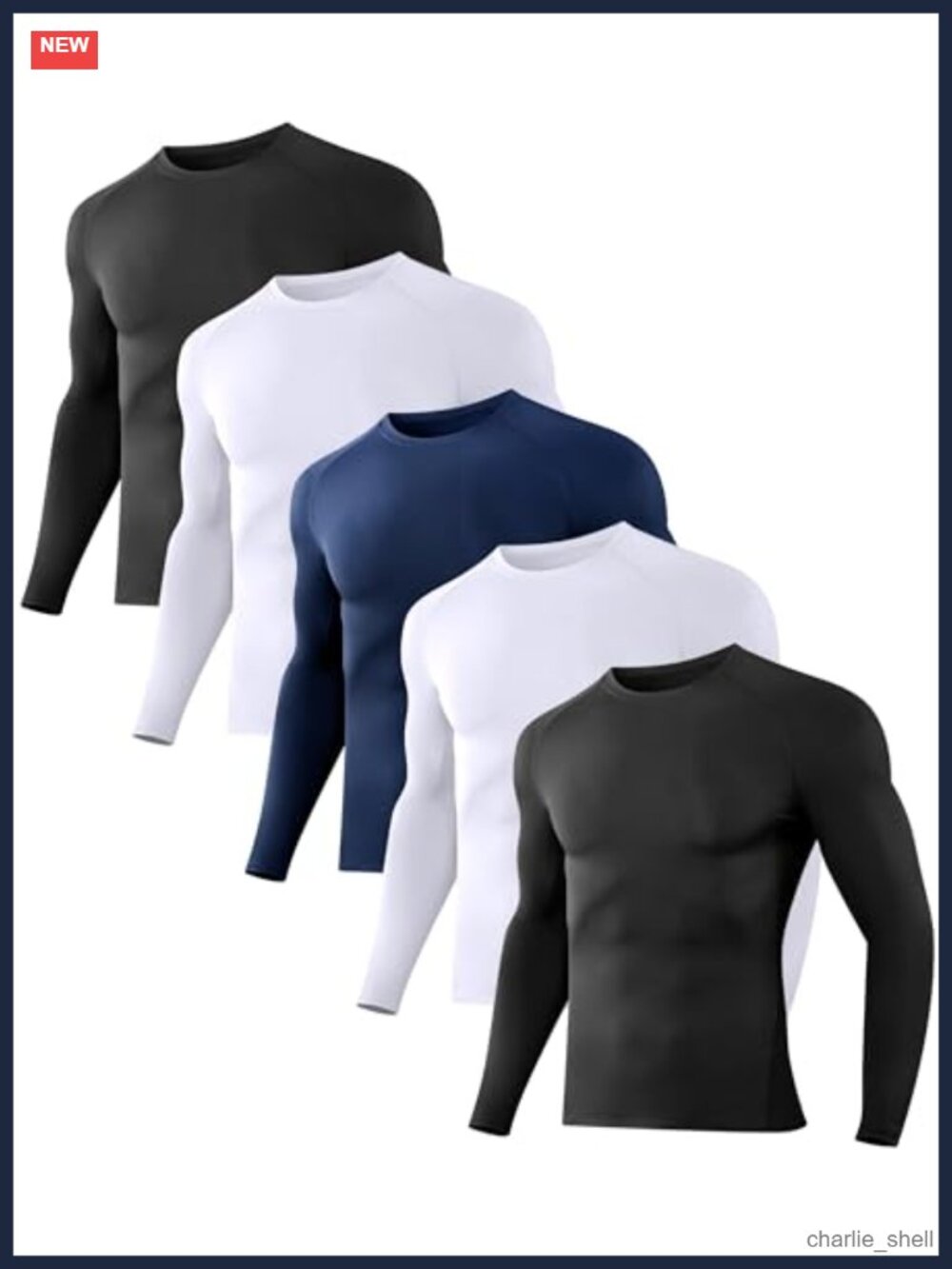 Men's Compression Shirts Long Sleeve Athletic Workout Tops Base Layer